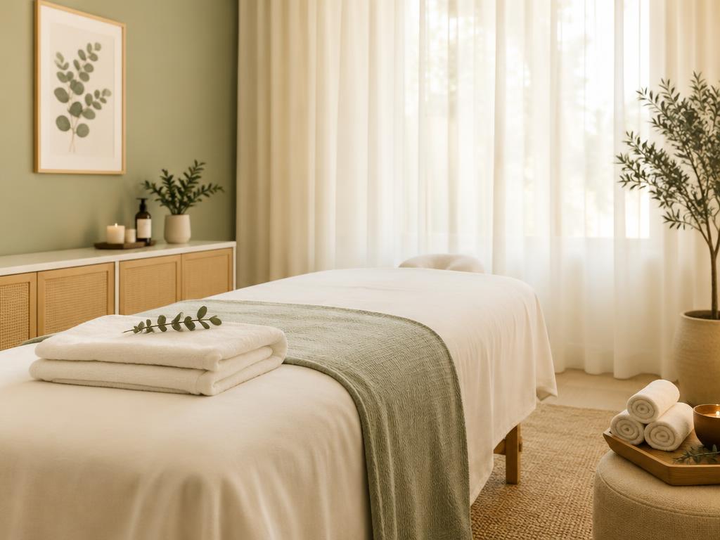 Calm professional treatment room for classical Russian therapeutic massage at Jasmine Massage Services Dubai